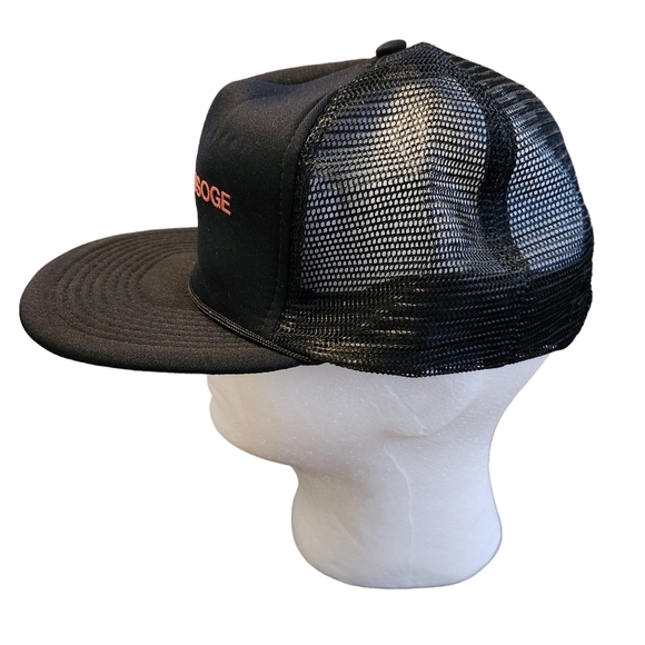 Vtg Snapback Trucker Hat With Mesh Back ICM Krebsoge Black Hat Speedway Cap OSFA - Picture 5 of 12